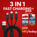 3 in 1 USB Fisrt Charging Cable ( Compatible with Type C, Apple, iPad etc )