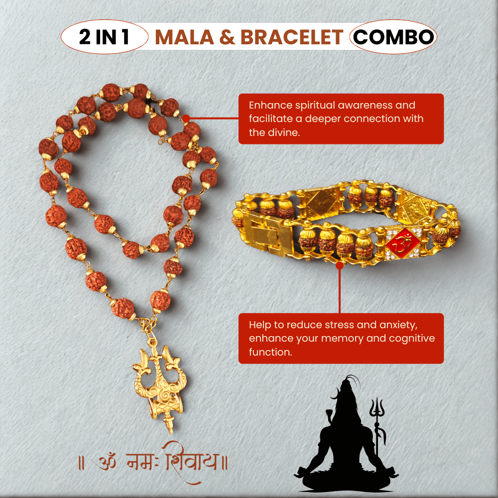 GodGifted Gold Plated Authentic Rudraksha Bracelet