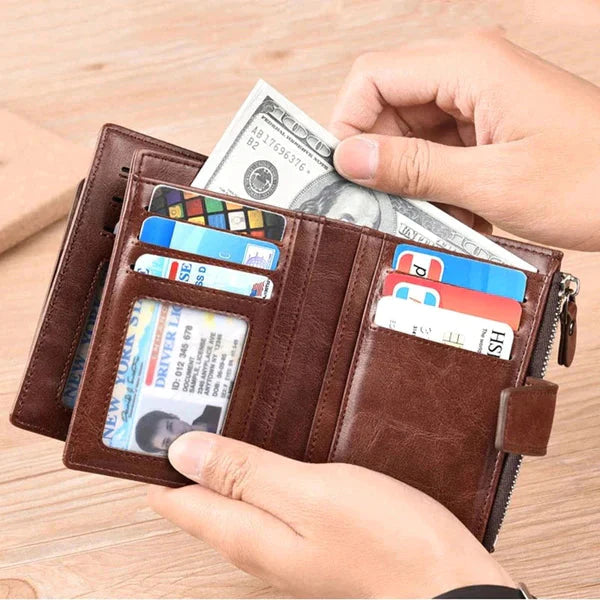 Men's Leather Wallet - RFID Blocking Anti-Theft ( Buy 1 Get 1 Free )