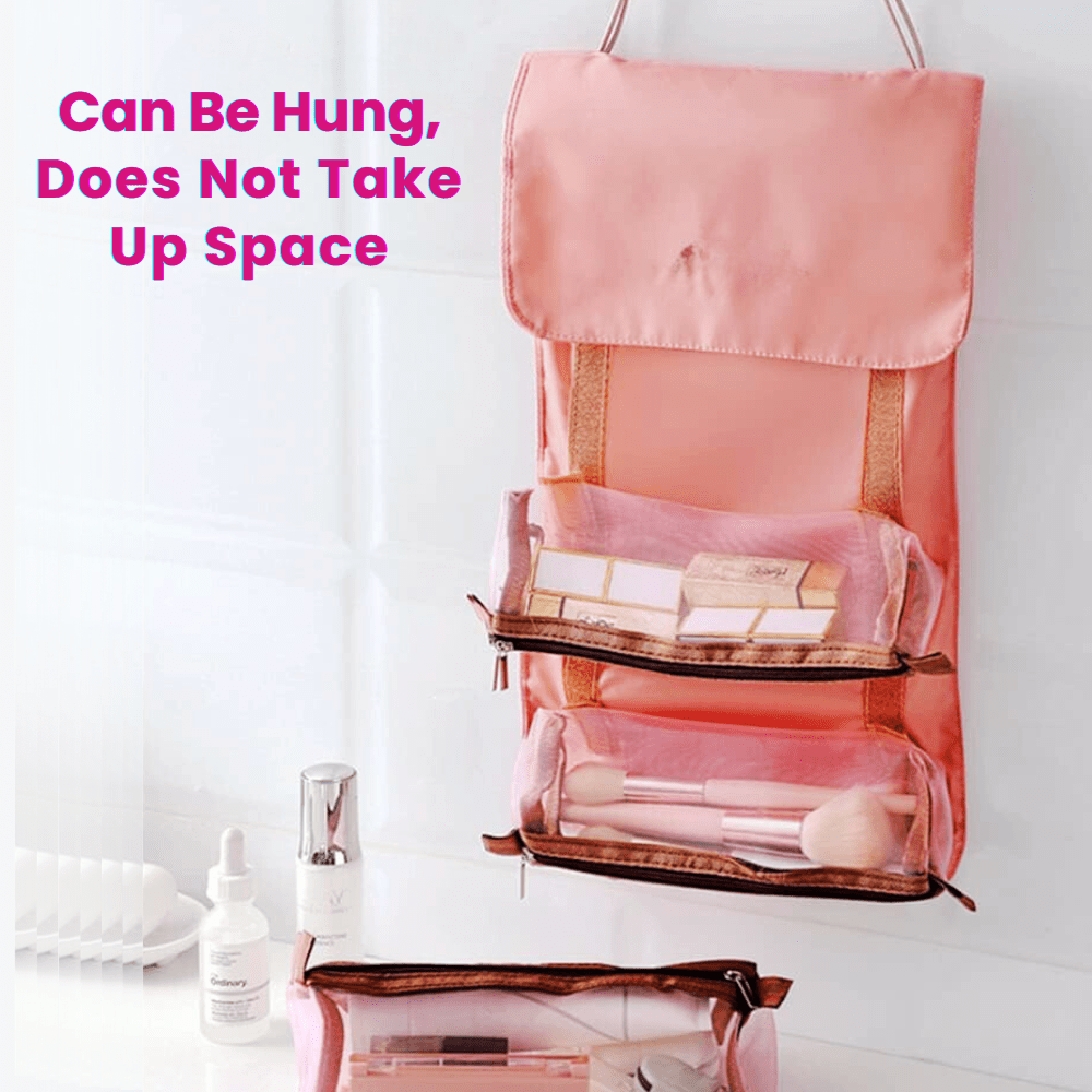 Premium Foldable Travel Cosmetic Organizer Bag – Multi-Compartment Toiletry & Makeup Storage Pouch | Buy 1 Get 1 Free