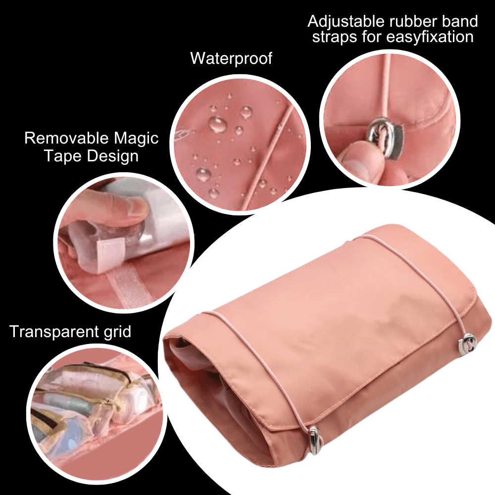 Premium Foldable Travel Cosmetic Organizer Bag – Multi-Compartment Toiletry & Makeup Storage Pouch | Buy 1 Get 1 Free