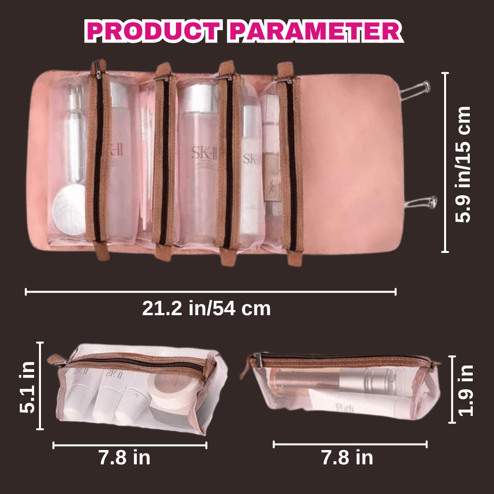 Premium Foldable Travel Cosmetic Organizer Bag – Multi-Compartment Toiletry & Makeup Storage Pouch | Buy 1 Get 1 Free