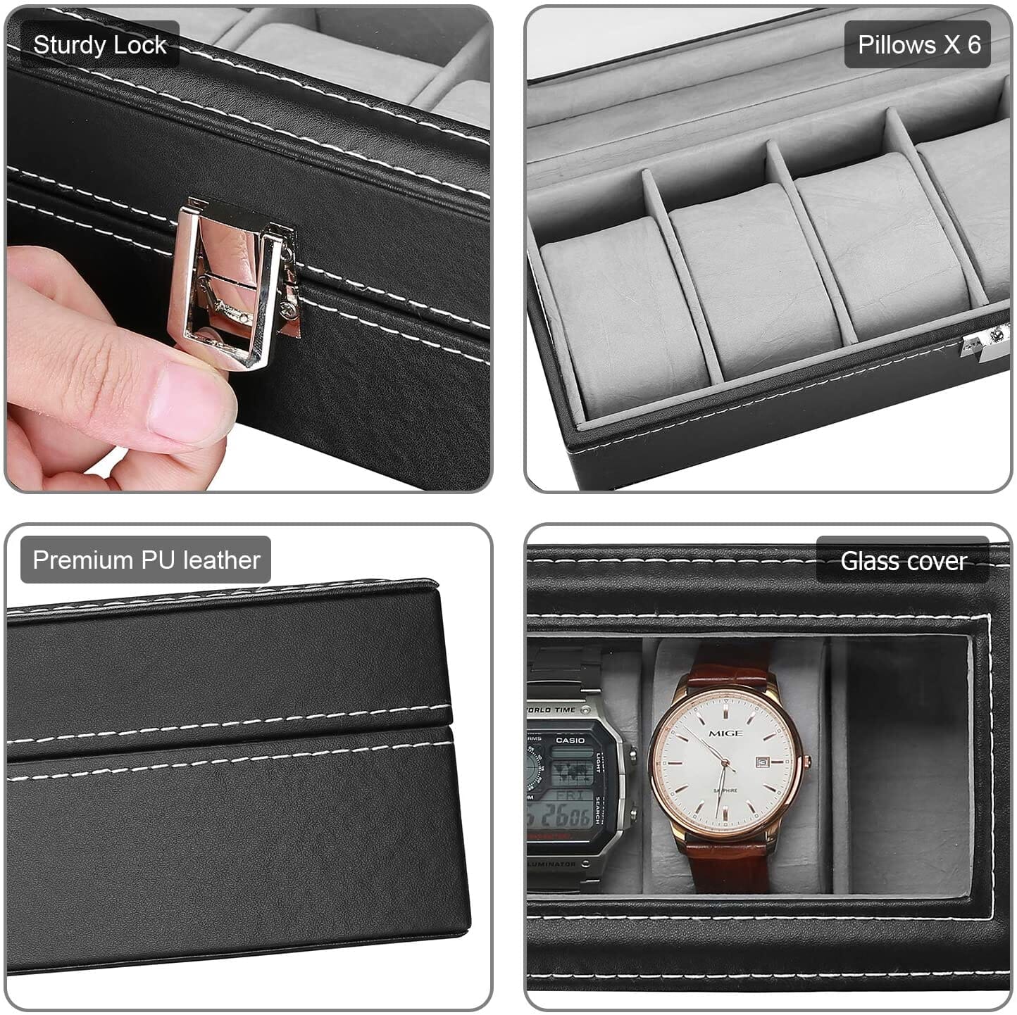 Premium Leather Watch Organizer Box