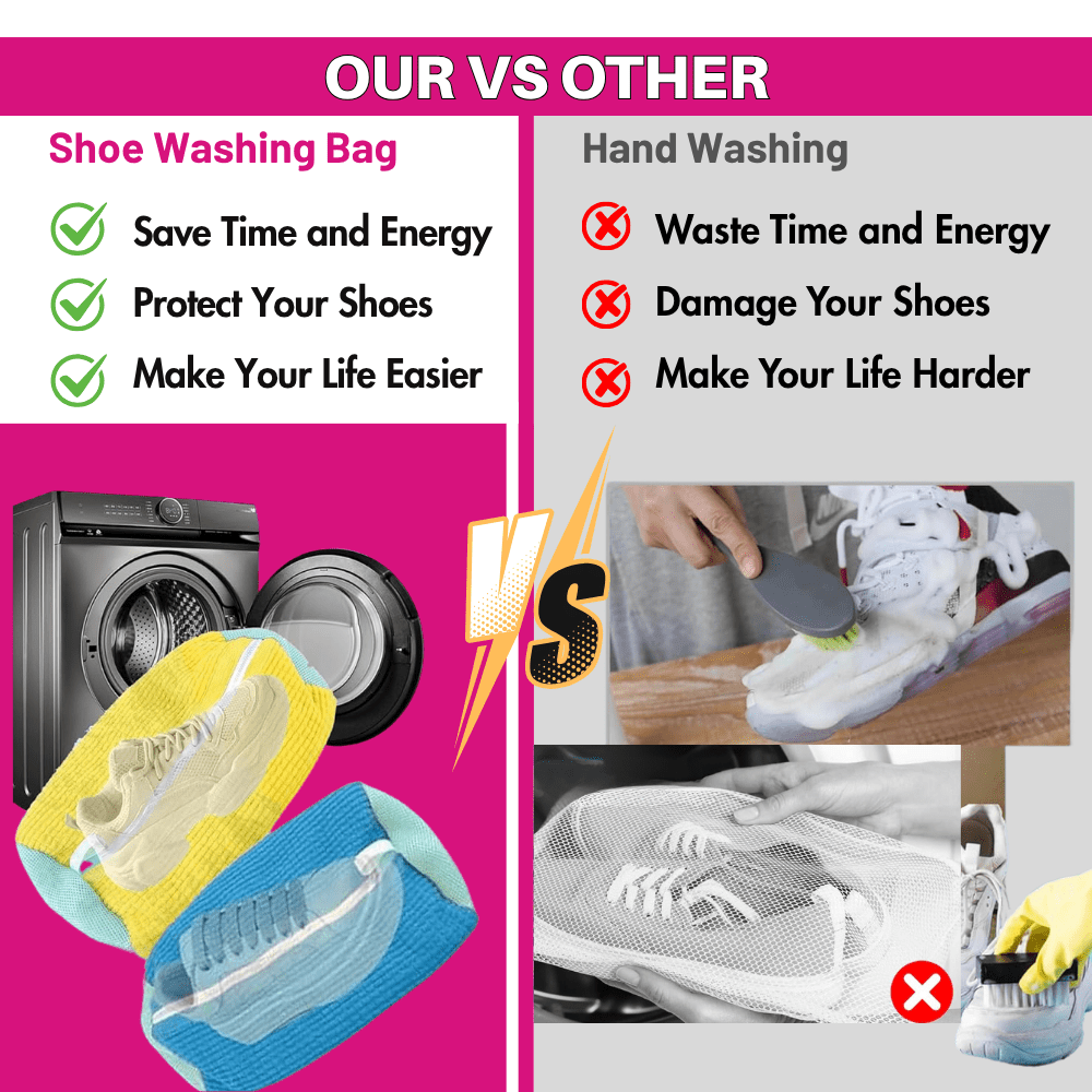 Premium Shoe Wash Bag for Washing Machine – Reusable Protective Laundry Bag for Sneakers & Sports Shoes ( Buy 1 Get 1 Free )